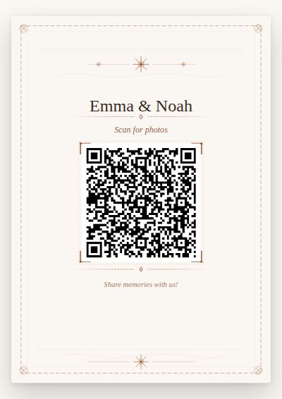 Sketch & Easy printable QR code card design — Loose pencil sketch lines, informal and warm
